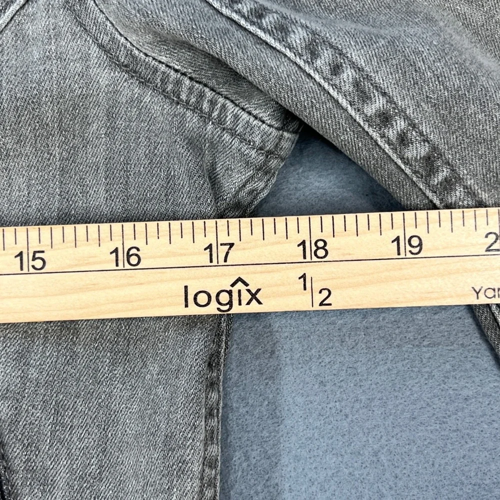 Lucky Brand Gray Denim Moto Jacket Women Size Small Asymmetrical Zip Biker